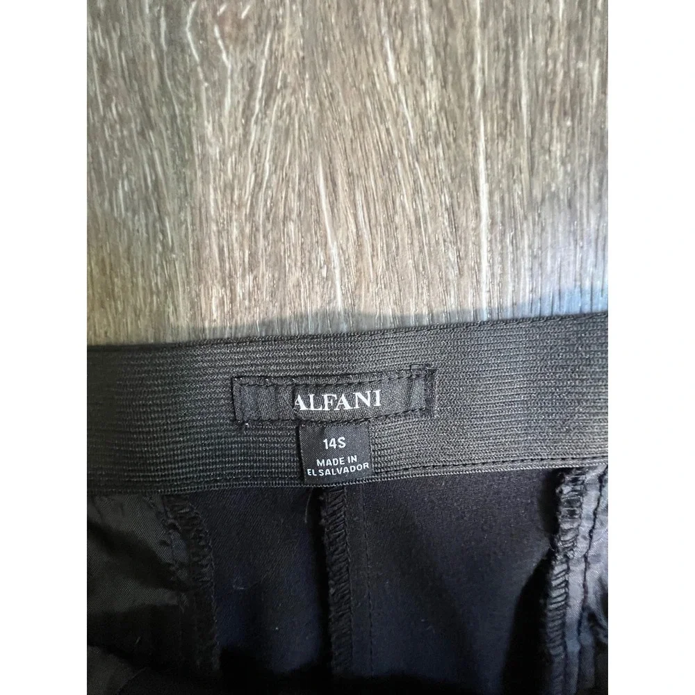 Alfani Dress Pants Womens 14S Black Straight Leg Stretch Comfort Career Trousers